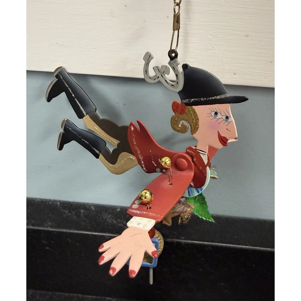 Silvestri Ross Whimsical Equestrian Angel Ornament Flying Lady w/ Charms‎ Horse